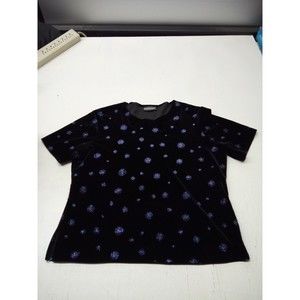 VTG Notations Clothing Co. Black Velvet 3 PC. Suit Snowflake Top Size  Large
